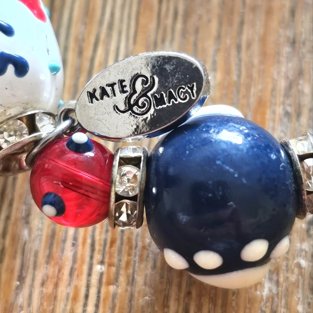 Signed Kate & Macy I Love Dogs Glass Design Bead Streachy Bracelet. - Picture 4 of 5